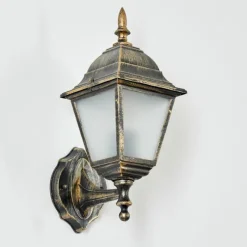 Luminaires Rustiques-hofstein Applique murale d'extérieur Naofe Brun, Or, 1 lumière