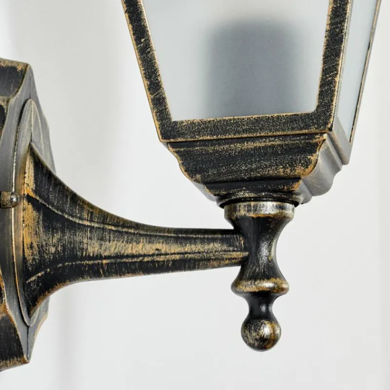 Luminaires Rustiques-hofstein Applique murale d'extérieur Naofe Brun, Or, 1 lumière