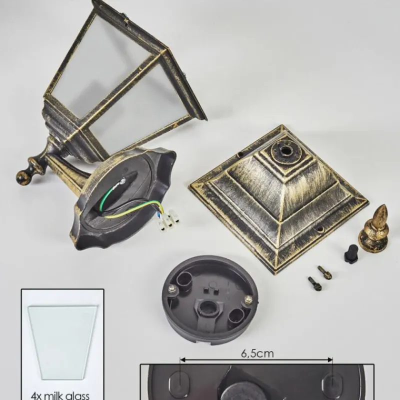 Luminaires Rustiques-hofstein Applique murale d'extérieur Naofe Brun, Or, 1 lumière