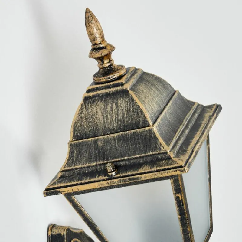 Luminaires Rustiques-hofstein Applique murale d'extérieur Naofe Brun, Or, 1 lumière