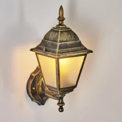 Luminaires Rustiques-hofstein Applique murale d'extérieur Naofe Brun, Or, 1 lumière