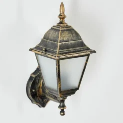 Luminaires Rustiques-hofstein Applique murale d'extérieur Naofe Brun, Or, 1 lumière