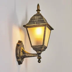 Luminaires Rustiques-hofstein Applique murale d'extérieur Naofe Brun, Or, 1 lumière