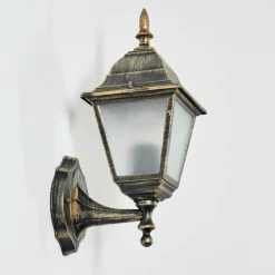 Luminaires Rustiques-hofstein Applique murale d'extérieur Naofe Brun, Or, 1 lumière