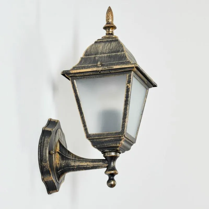 Luminaires Rustiques-hofstein Applique murale d'extérieur Naofe Brun, Or, 1 lumière