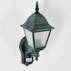 Luminaires Rustiques-hofstein Applique murale d'extérieur Naofe Vert, Noir, 1 lumière, Détecteur de mouvement