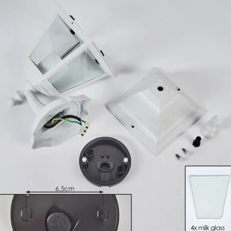 Luminaires Rustiques-hofstein Applique murale d'extérieur Naofe Blanc, 1 lumière