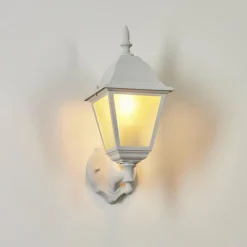 Luminaires Rustiques-hofstein Applique murale d'extérieur Naofe Blanc, 1 lumière