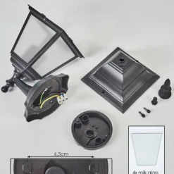 Luminaires Rustiques-hofstein Applique murale d'extérieur Naofe Noir, 1 lumière