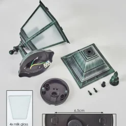 Luminaires Rustiques-hofstein Applique murale d'extérieur Naofe Vert, Noir, 1 lumière