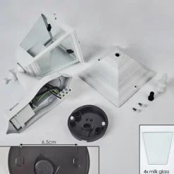 Luminaires Rustiques-hofstein Applique murale d'extérieur Naofe Blanc, 1 lumière, Détecteur de mouvement