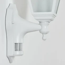 Luminaires Rustiques-hofstein Applique murale d'extérieur Naofe Blanc, 1 lumière, Détecteur de mouvement