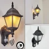 Luminaires Rustiques-hofstein Applique murale d'extérieur Naofe Noir, 1 lumière, Détecteur de mouvement