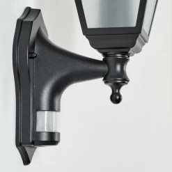 Luminaires Rustiques-hofstein Applique murale d'extérieur Naofe Noir, 1 lumière, Détecteur de mouvement