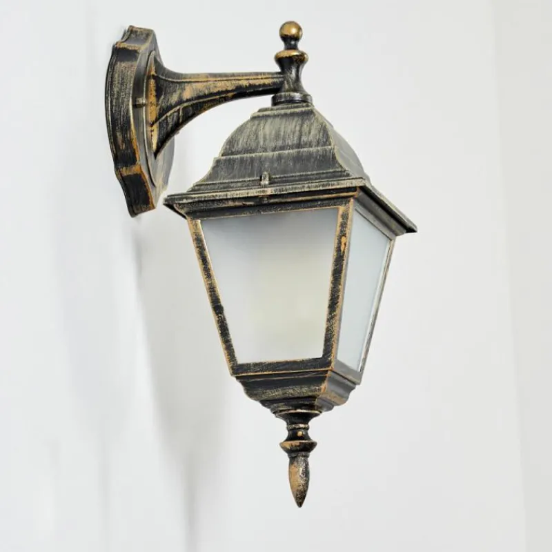 Luminaires Rustiques-hofstein Applique murale d'extérieur Naofe Brun, Or, 1 lumière