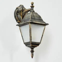 Luminaires Rustiques-hofstein Applique murale d'extérieur Naofe Brun, Or, 1 lumière