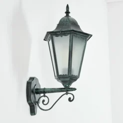 Luminaires Rustiques-hofstein Applique murale d'extérieur Hongkong Vert, Noir, 1 lumière