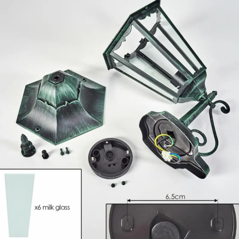 Luminaires Rustiques-hofstein Applique murale d'extérieur Hongkong Vert, Noir, 1 lumière