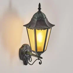 Luminaires Rustiques-hofstein Applique murale d'extérieur Hongkong Vert, Noir, 1 lumière