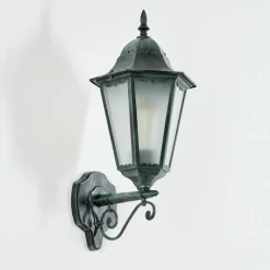 Luminaires Rustiques-hofstein Applique murale d'extérieur Hongkong Vert, Noir, 1 lumière