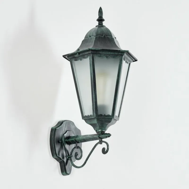 Luminaires Rustiques-hofstein Applique murale d'extérieur Hongkong Vert, Noir, 1 lumière