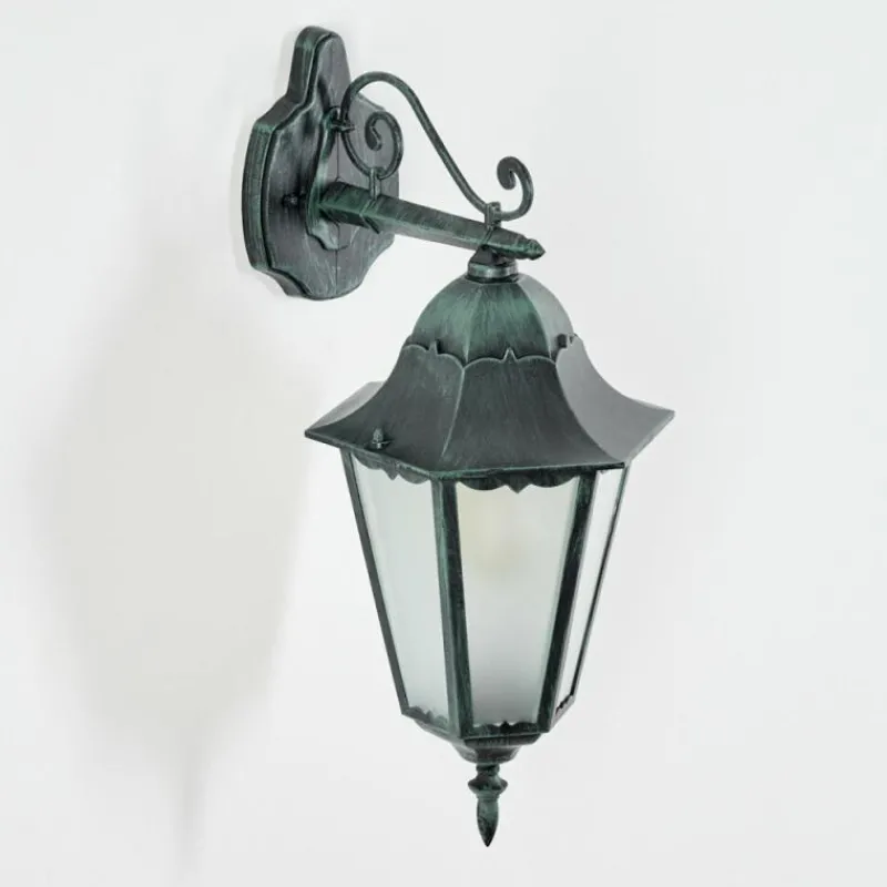 Luminaires Rustiques-hofstein Applique murale d'extérieur Hongkong Vert, Noir, 1 lumière