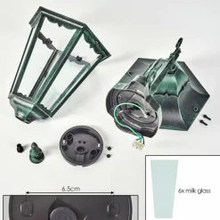 Luminaires Rustiques-hofstein Applique murale d'extérieur Hongkong Vert, Noir, 1 lumière