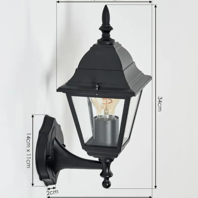 Luminaires Rustiques-hofstein Applique murale d'extérieur Naofe Noir, 1 lumière