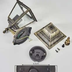 Luminaires Rustiques-hofstein Applique murale d'extérieur Naofe Brun, Or, 1 lumière