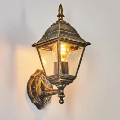 Luminaires Rustiques-hofstein Applique murale d'extérieur Naofe Brun, Or, 1 lumière