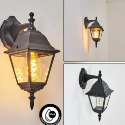 Luminaires Rustiques-hofstein Applique murale d'extérieur Naofe Noir, 1 lumière