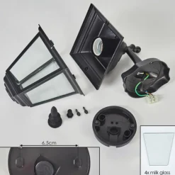 Luminaires Rustiques-hofstein Applique murale d'extérieur Naofe Noir, 1 lumière