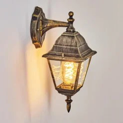 Luminaires Rustiques-hofstein Applique murale d'extérieur Naofe Brun, Or, 1 lumière