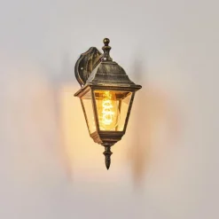 Luminaires Rustiques-hofstein Applique murale d'extérieur Naofe Brun, Or, 1 lumière