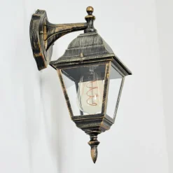 Luminaires Rustiques-hofstein Applique murale d'extérieur Naofe Brun, Or, 1 lumière