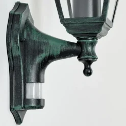 Luminaires Rustiques-hofstein Applique murale d'extérieur Naofe Vert, Noir, 1 lumière, Détecteur de mouvement