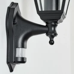 Luminaires Rustiques-hofstein Applique murale d'extérieur Naofe Noir, 1 lumière, Détecteur de mouvement