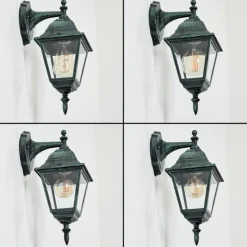 Luminaires Rustiques-hofstein Applique murale d'extérieur Naofe Vert, Noir, 1 lumière