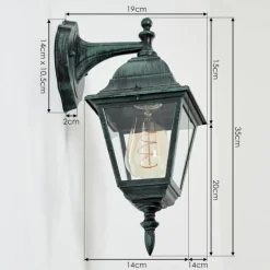 Luminaires Rustiques-hofstein Applique murale d'extérieur Naofe Vert, Noir, 1 lumière