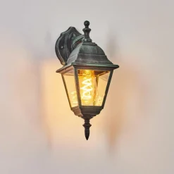 Luminaires Rustiques-hofstein Applique murale d'extérieur Naofe Vert, Noir, 1 lumière