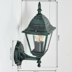 Luminaires Rustiques-hofstein Applique murale d'extérieur Naofe Vert, Noir, 1 lumière