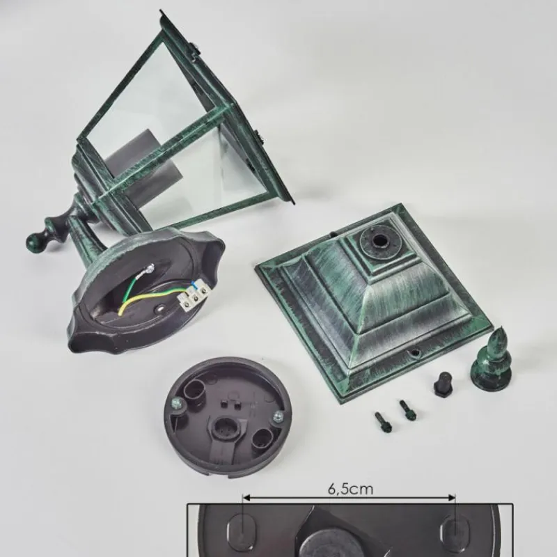 Luminaires Rustiques-hofstein Applique murale d'extérieur Naofe Vert, Noir, 1 lumière