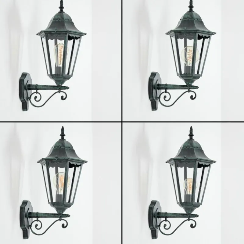 Luminaires Rustiques-hofstein Applique murale d'extérieur Hongkong Vert, Noir, 1 lumière