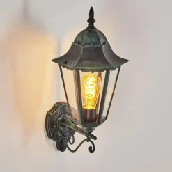 Luminaires Rustiques-hofstein Applique murale d'extérieur Hongkong Vert, Noir, 1 lumière