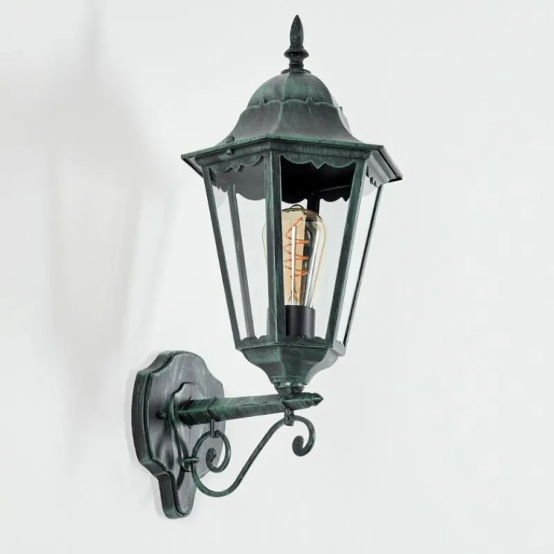 Luminaires Rustiques-hofstein Applique murale d'extérieur Hongkong Vert, Noir, 1 lumière