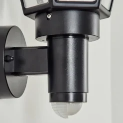 Luminaires Rustiques-hofstein Applique murale d'extérieur Catigny Noir, 1 lumière, Détecteur de mouvement