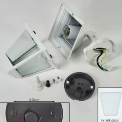 Luminaires Rustiques-hofstein Applique murale d'extérieur Naofe Blanc, 1 lumière