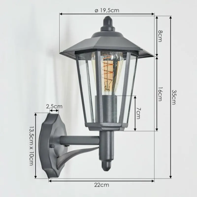 hofstein Applique murale d'extérieur Moskau Anthracite, 1 lumière