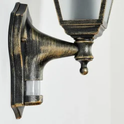 Luminaires Rustiques-hofstein Applique murale d'extérieur Naofe Brun, Or, 1 lumière, Détecteur de mouvement