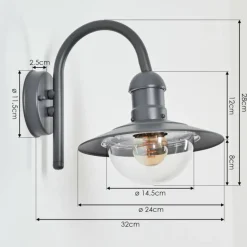 hofstein Applique murale d'extérieur Elima Anthracite, 1 lumière